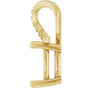 18K Yellow Gold 10x10 mm Cushion Pendant Mounting – image 6