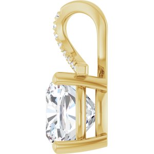 10K Yellow Gold 10x10 mm Cushion Pendant Mounting – image 5