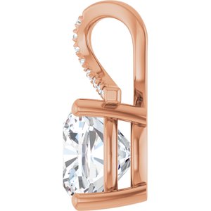 14K Rose Gold 10x10 mm Cushion Pendant Mounting – image 5
