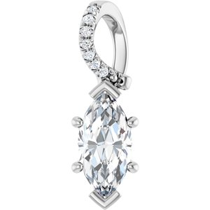 18K White Gold 10x5 mm Marquise Pendant Mounting