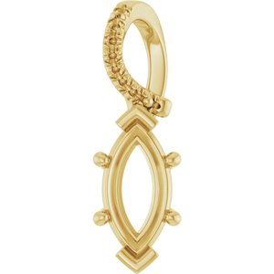 18K Yellow Gold 10x5 mm Marquise Pendant Mounting – image 2