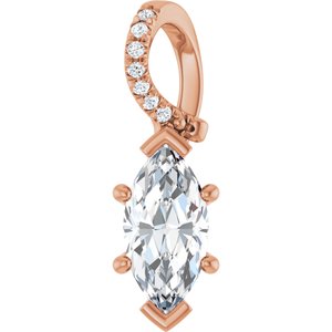 18K Rose Gold 10x5 mm Marquise Pendant Mounting
