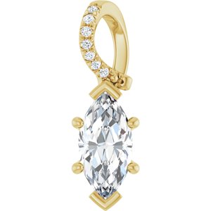 18K Yellow Gold 10x5 mm Marquise Pendant Mounting