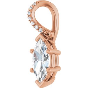 10K Rose Gold 10x5 mm Marquise Pendant Mounting – image 3