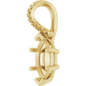 18K Yellow Gold 10x5 mm Marquise Pendant Mounting – image 4
