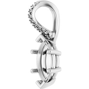 10K White Gold 10x5 mm Marquise Pendant Mounting – image 4