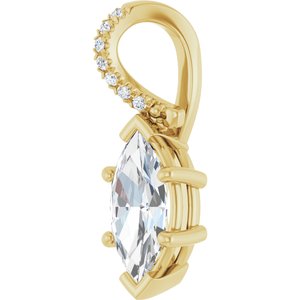 14K Yellow Gold 10x5 mm Marquise Pendant Mounting – image 3