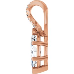 10K Rose Gold 10x5 mm Marquise Pendant Mounting – image 5