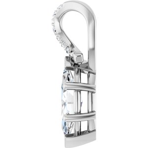 18K White Gold 10x5 mm Marquise Pendant Mounting – image 5