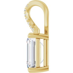 10K Yellow Gold 9x7 mm Emerald Pendant Mounting – image 5