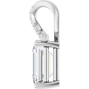 Continuum Sterling Silver 9x7 mm Emerald Pendant Mounting – image 5