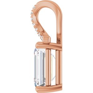 18K Rose Gold 9x7 mm Emerald Pendant Mounting – image 5