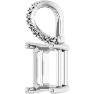 Continuum Sterling Silver 9x7 mm Emerald Pendant Mounting – image 4