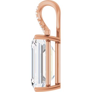 10K Rose Gold 18x13 mm Emerald Pendant Mounting – image 5