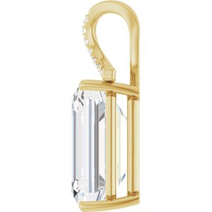 10K Yellow Gold 18x13 mm Emerald Pendant Mounting – image 5