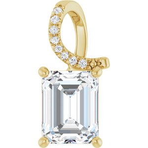 14K Yellow Gold 9x7 mm Emerald Pendant Mounting