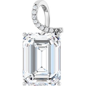 Sterling Silver 18x13 mm Emerald Pendant Mounting