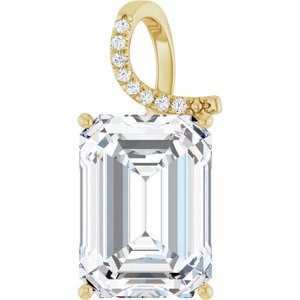 10K Yellow Gold 18x13 mm Emerald Pendant Mounting