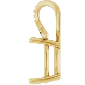18K Yellow Gold 14x14 mm Cushion Pendant Mounting – image 6