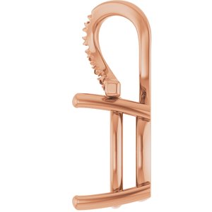 14K Rose Gold 14x14 mm Cushion Pendant Mounting – image 6