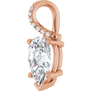 10K Rose Gold 12x7.5 mm Pear Pendant Mounting – image 3