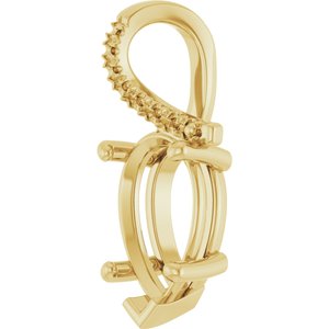 18K Yellow Gold 12x7.5 mm Pear Pendant Mounting – image 4