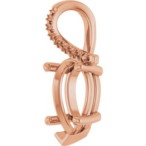 18K Rose Gold 12x7.5 mm Pear Pendant Mounting – image 4