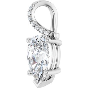 18K White Gold 12x7.5 mm Pear Pendant Mounting – image 3