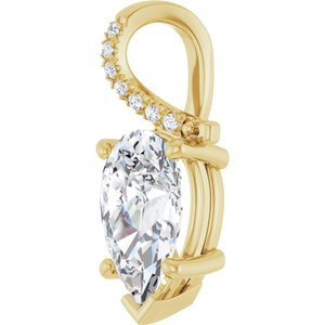 14K Yellow Gold 12x7.5 mm Pear Pendant Mounting – image 3