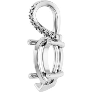 10K White Gold 12x7.5 mm Pear Pendant Mounting – image 4