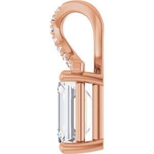 10K Rose Gold 8.5x6.5 mm Emerald Pendant Mounting – image 5