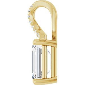 14K Yellow Gold 8.5x6.5 mm Emerald Pendant Mounting – image 5