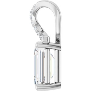 Continuum Sterling Silver 8.5x6.5 mm Emerald Pendant Mounting – image 5