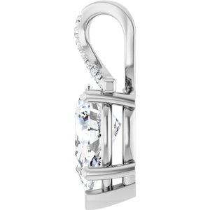 18K White Gold 12x7.5 mm Pear Pendant Mounting – image 5
