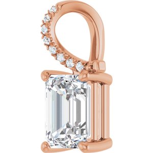 10K Rose Gold 8.5x6.5 mm Emerald Pendant Mounting – image 3