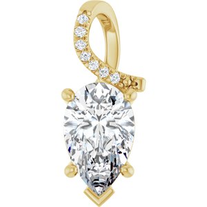 18K Yellow Gold 12x7.5 mm Pear Pendant Mounting