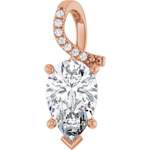 14K Rose Gold 12x7.5 mm Pear Pendant Mounting