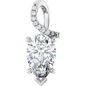 Platinum 12x7.5 mm Pear Pendant Mounting