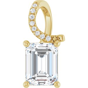 18K Yellow Gold 8.5x6.5 mm Emerald Pendant Mounting