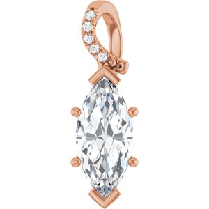 10K Rose Gold 15x7 mm Marquise Pendant Mounting