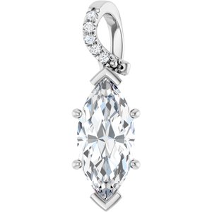 Continuum Sterling Silver 15x7 mm Marquise Pendant Mounting