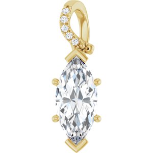 14K Yellow Gold 15x7 mm Marquise Pendant Mounting