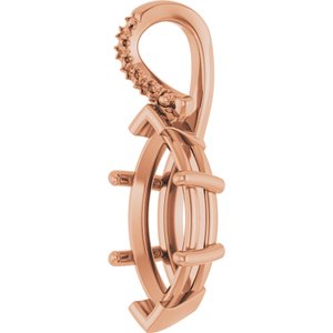 18K Rose Gold 15x7 mm Marquise Pendant Mounting – image 4