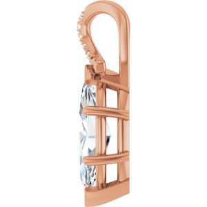 10K Rose Gold 15x7 mm Marquise Pendant Mounting – image 5