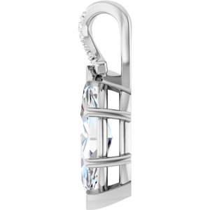 18K White Gold 15x7 mm Marquise Pendant Mounting – image 5