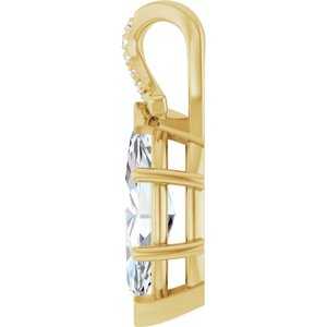 18K Yellow Gold 15x7 mm Marquise Pendant Mounting – image 5