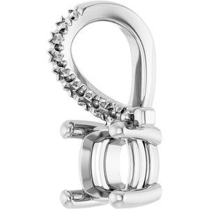 Sterling Silver 5x5 mm Cushion Pendant Mounting – image 4