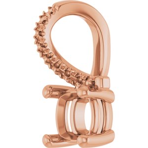 18K Rose Gold 5x5 mm Cushion Pendant Mounting – image 4