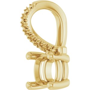 18K Yellow Gold 5x5 mm Cushion Pendant Mounting – image 4