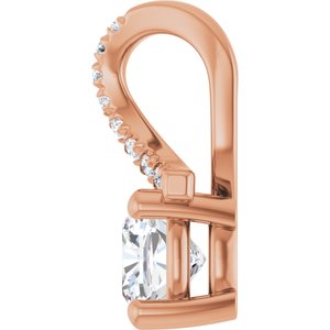 18K Rose Gold 5x5 mm Cushion Pendant Mounting – image 5